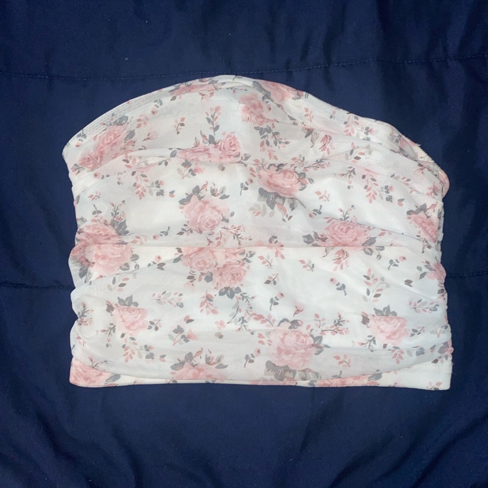 SHEIN Pink and White Floral Top